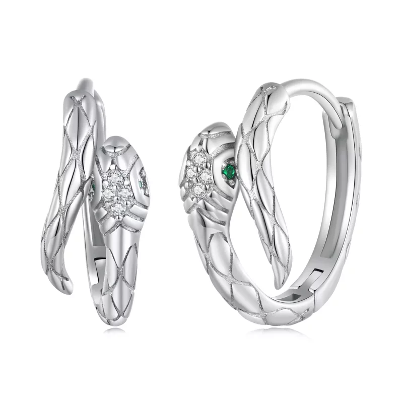 (afbeelding voor) Pandora-stijl Spirit Snake Hoop Oorbellen - BSE818 - Bekijken 8
