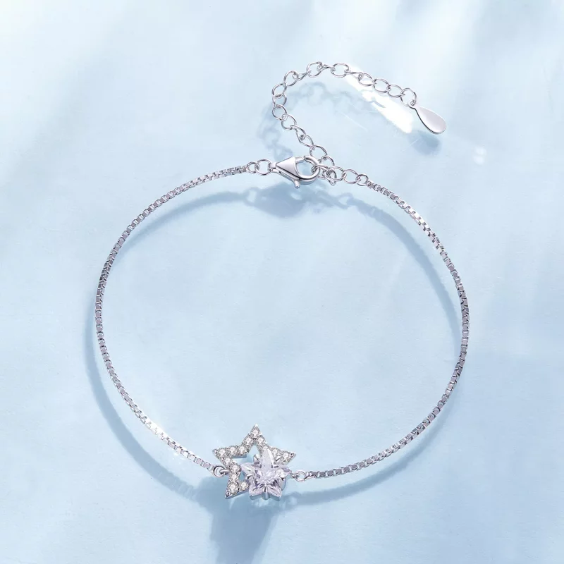 (afbeelding voor) Pandora Stijl Sterren Ketting Armband - BSB143 - Bekijken 3