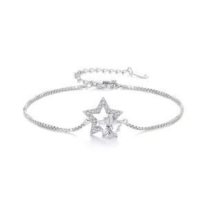 Pandora Stijl Sterren Ketting Armband - BSB143 (afbeelding voor) Pandora Stijl Sterren Ketting Armband - BSB143
