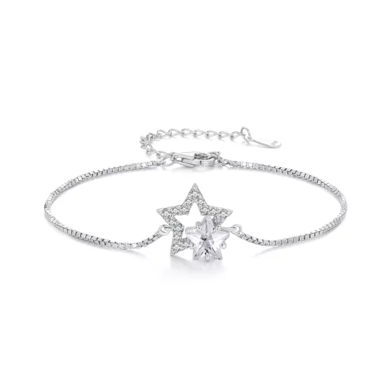 (afbeelding voor) Pandora Stijl Sterren Ketting Armband - BSB143