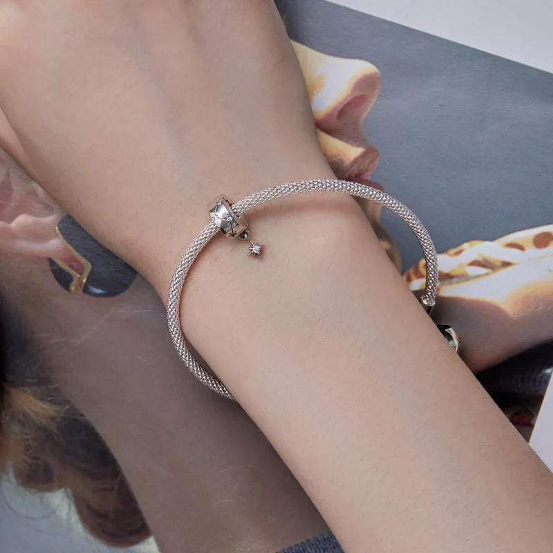 (afbeelding voor) Pandora Stijl Sterrenexplosie Cirkel Clip - BSC808 - Bekijken 6