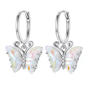 (afbeelding voor) Pandora Stijl Symfonie Vlinder Hoepel Oorbellen - SCE1588-CF