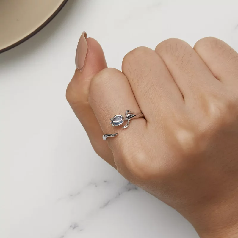 (afbeelding voor) Pandora Stijl Tulp Open Ring - BSR465-E - Bekijken 6