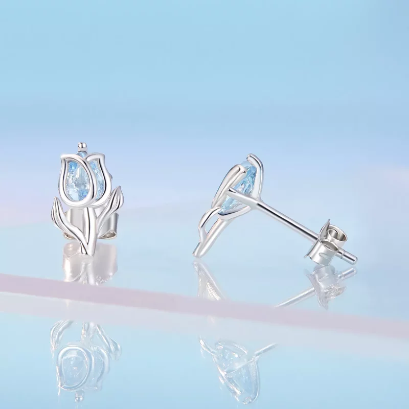 (afbeelding voor) Pandora-stijl Tulp Studs Oorbellen - BSE873 - Bekijken 3