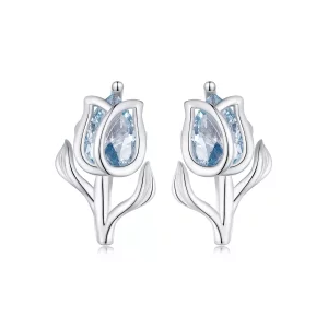 (afbeelding voor) Pandora-stijl Tulp Studs Oorbellen - BSE873