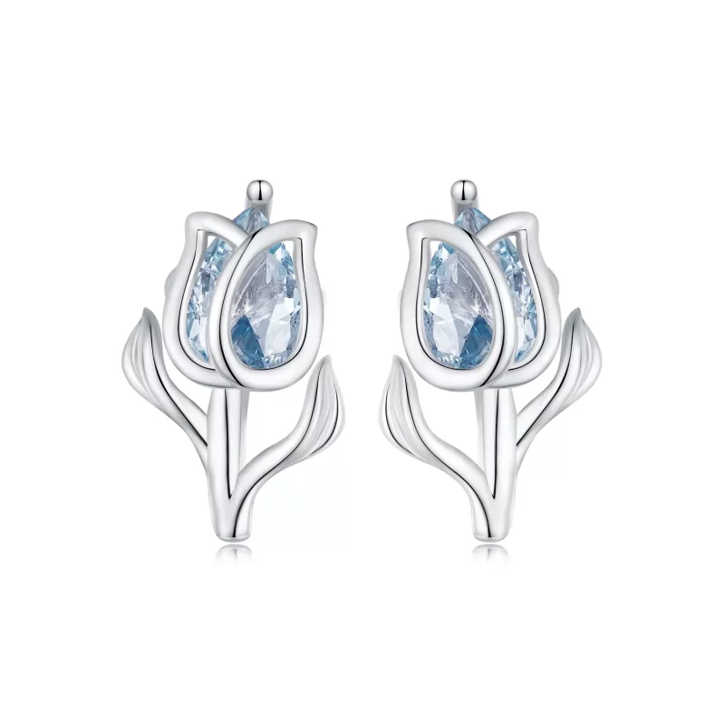 (afbeelding voor) Pandora-stijl Tulp Studs Oorbellen - BSE873