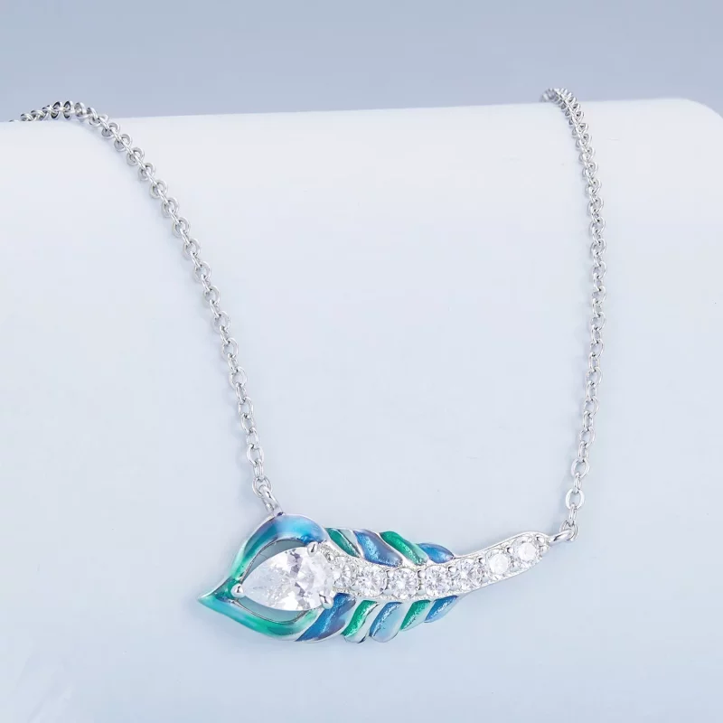 (afbeelding voor) Pandora Stijl Veer Ketting - BSN346 - Bekijken 2