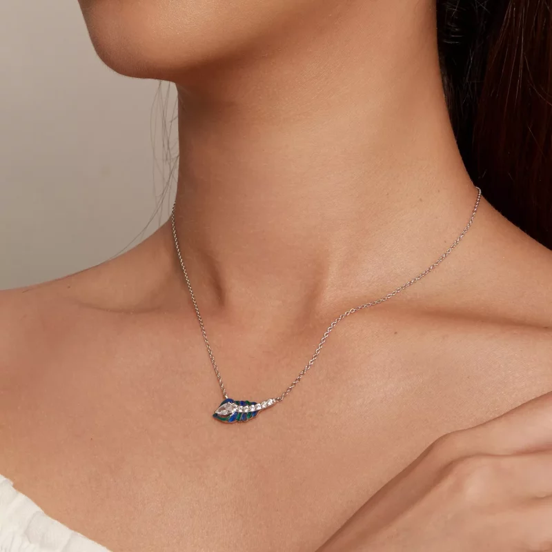 (afbeelding voor) Pandora Stijl Veer Ketting - BSN346 - Bekijken 6