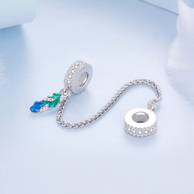 (afbeelding voor) Pandora Stijl Veer Veilige Ketting - BSC914 - Bekijken 2