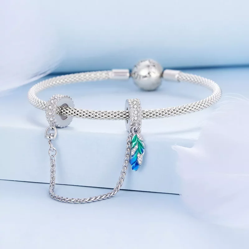 (afbeelding voor) Pandora Stijl Veer Veilige Ketting - BSC914 - Bekijken 3