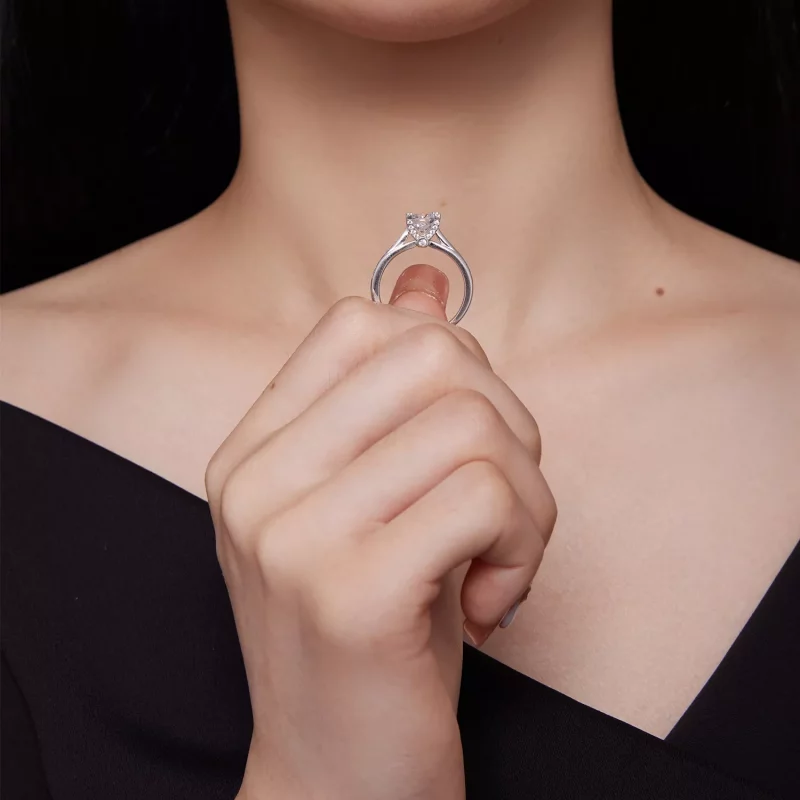 (afbeelding voor) Pandora-stijl Verfijnde Moissanite Trouwring - MSR026 - Bekijken 5