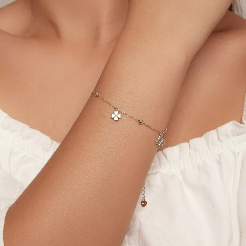 (afbeelding voor) Pandora Stijl Vierbladige Klaver Ketting Armband - BSB139 - Bekijken 4