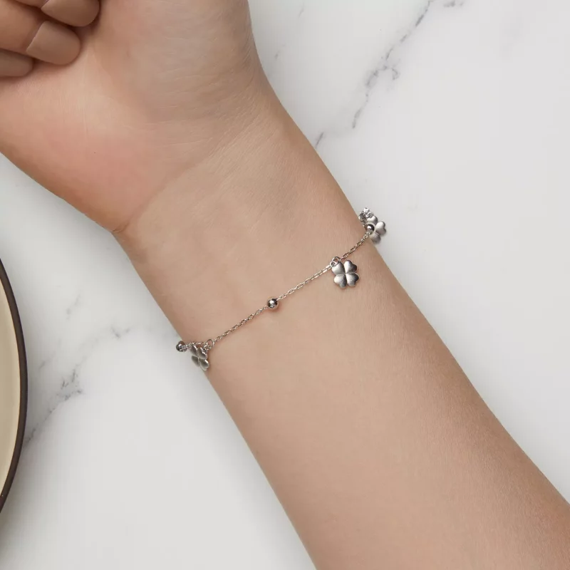 (afbeelding voor) Pandora Stijl Vierbladige Klaver Ketting Armband - BSB139 - Bekijken 7