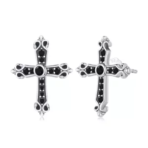 (afbeelding voor) Pandora-stijl Vintage Kruis Studs Oorbellen - SCE1655