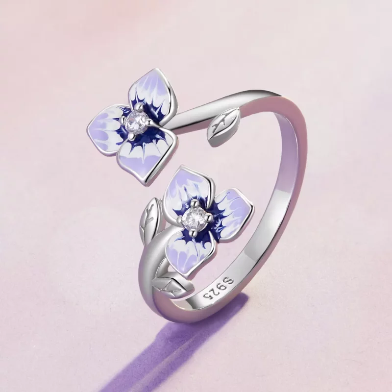 (afbeelding voor) Pandora Stijl Viooltjes Ring - BSR451-E - Bekijken 2