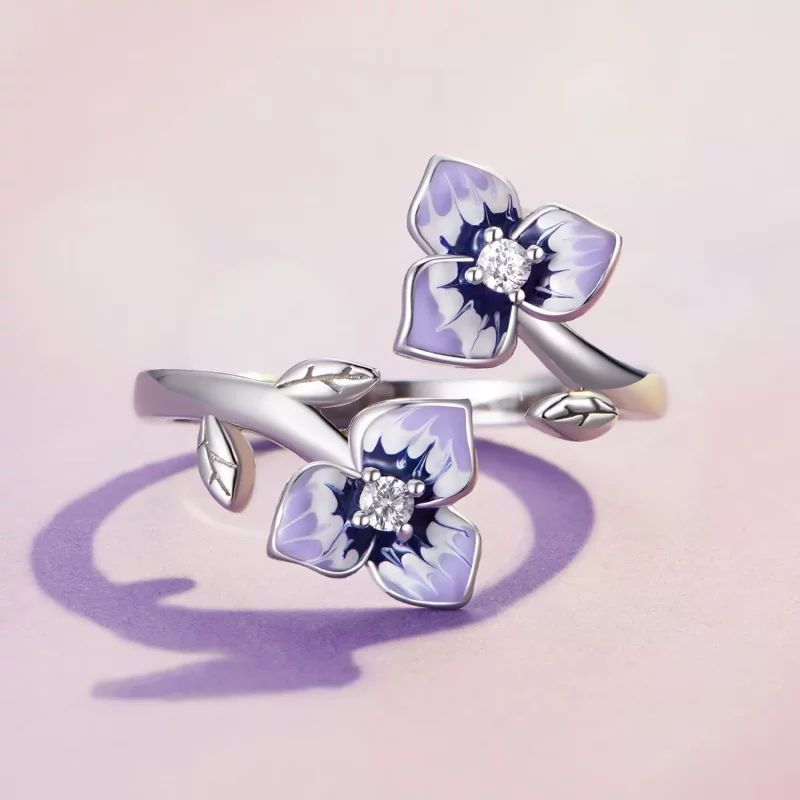 (afbeelding voor) Pandora Stijl Viooltjes Ring - BSR451-E - Bekijken 3