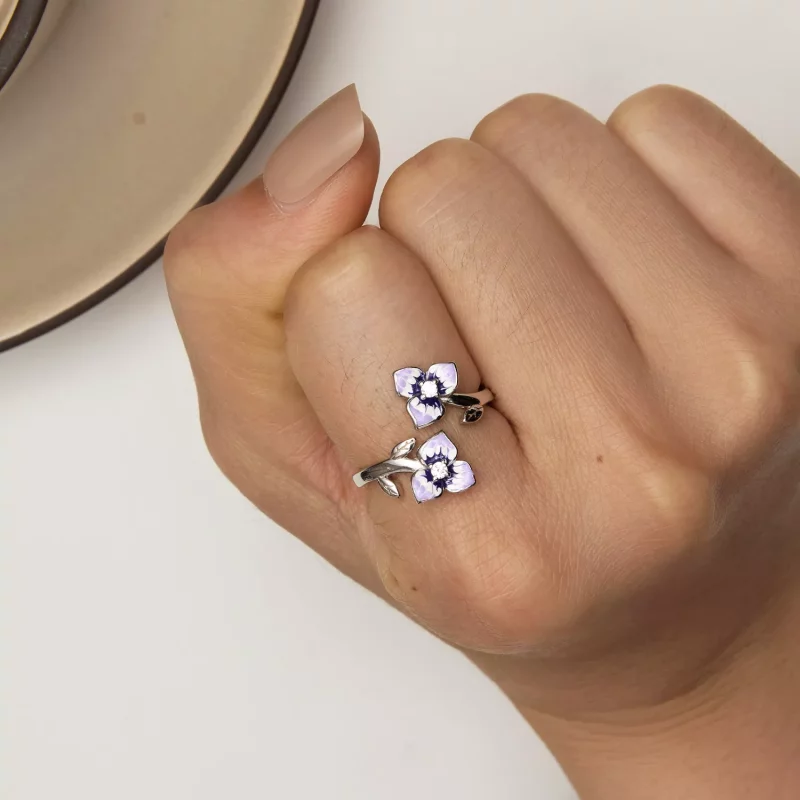 (afbeelding voor) Pandora Stijl Viooltjes Ring - BSR451-E - Bekijken 6