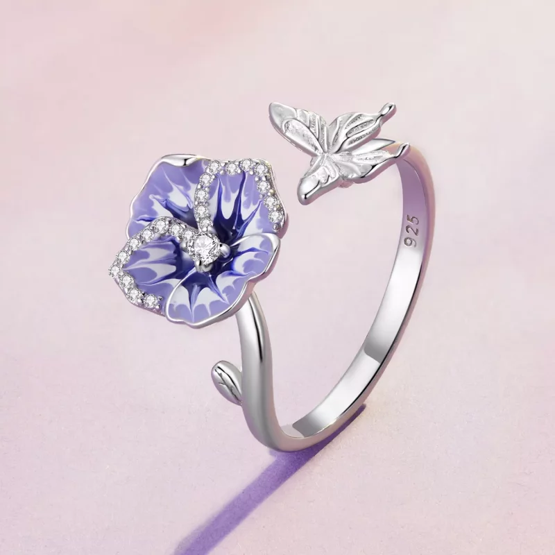 (afbeelding voor) Pandora Stijl Viooltjes Ring - BSR452-E - Bekijken 2