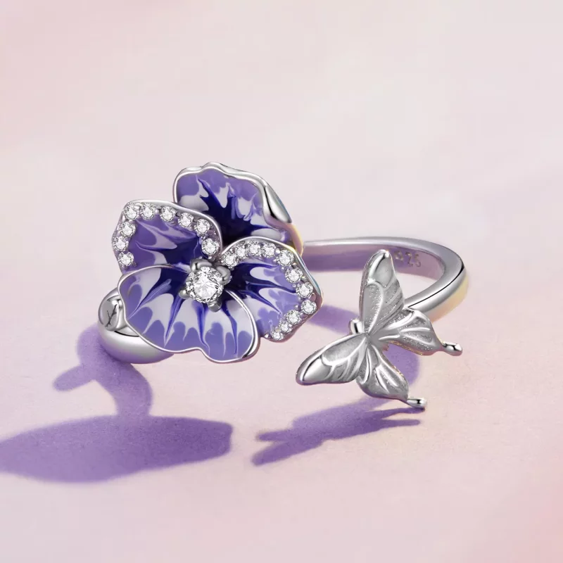(afbeelding voor) Pandora Stijl Viooltjes Ring - BSR452-E - Bekijken 3