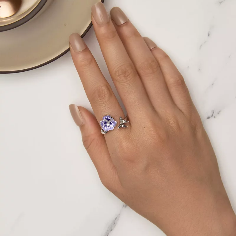 (afbeelding voor) Pandora Stijl Viooltjes Ring - BSR452-E - Bekijken 5