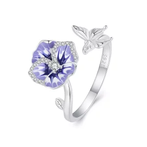 Pandora Stijl Viooltjes Ring - BSR452-E (afbeelding voor) Pandora Stijl Viooltjes Ring - BSR452-E