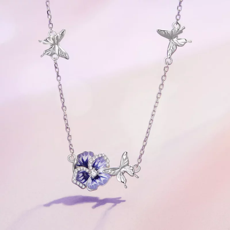 (afbeelding voor) Pandora Stijl Viooltjes Stretch Ketting - BSN336 - Bekijken 2