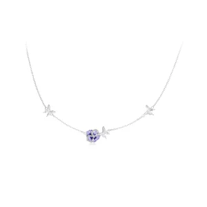 Pandora Stijl Viooltjes Stretch Ketting - BSN336 (afbeelding voor) Pandora Stijl Viooltjes Stretch Ketting - BSN336