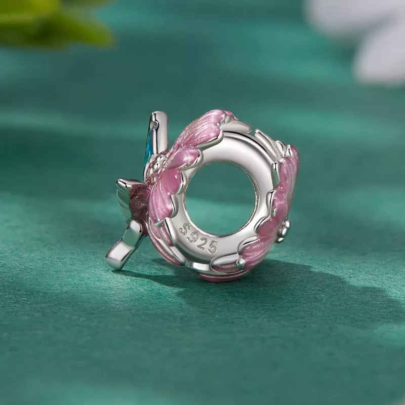 (afbeelding voor) Pandora Stijl Vlinder Chrysanthemum Bedel - BSC788 - Bekijken 3