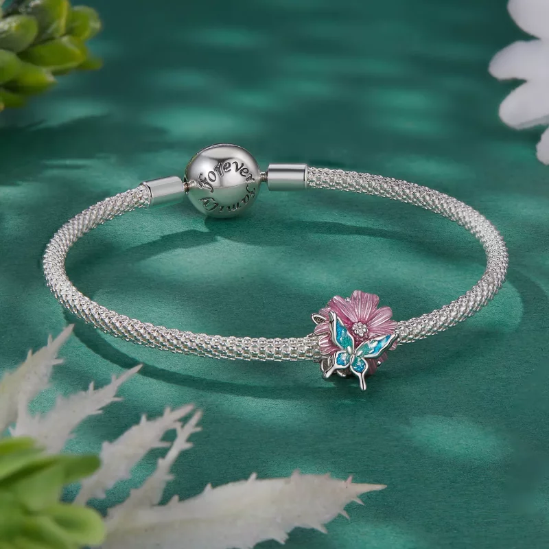 (afbeelding voor) Pandora Stijl Vlinder Chrysanthemum Bedel - BSC788 - Bekijken 5