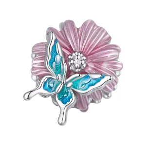 Pandora Stijl Vlinder Chrysanthemum Bedel - BSC788 (afbeelding voor) Pandora Stijl Vlinder Chrysanthemum Bedel - BSC788