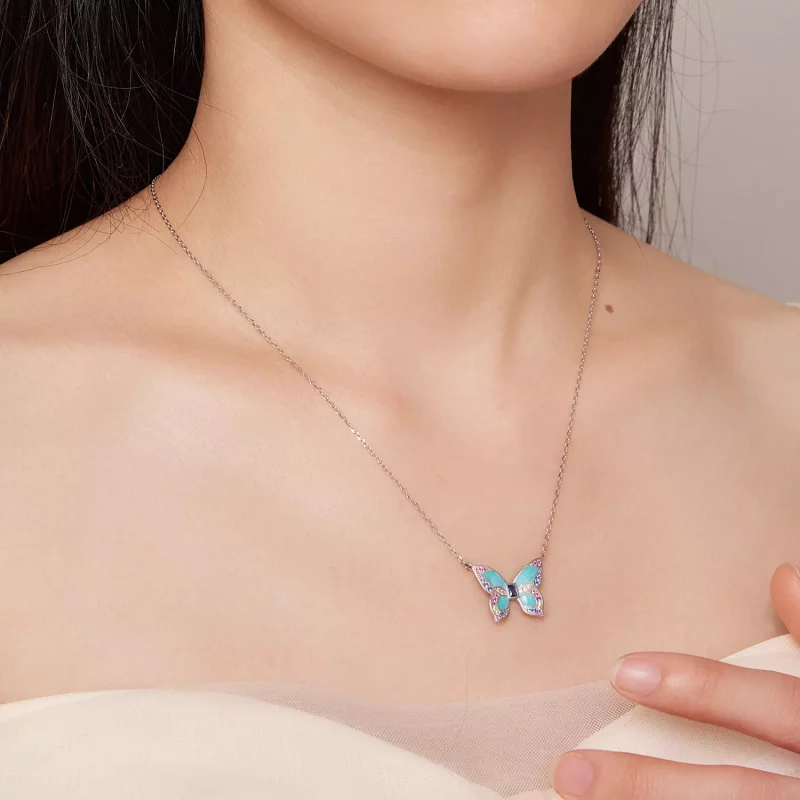 (afbeelding voor) Pandora Stijl Vlinder Halsketting - BSN306 - Bekijken 8