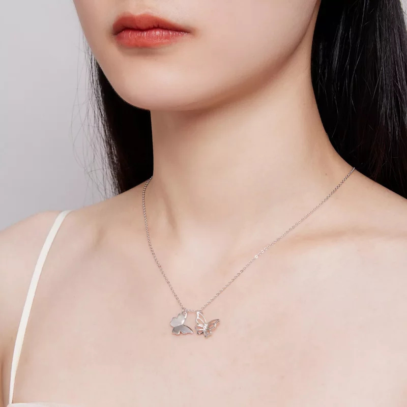 (afbeelding voor) Pandora Stijl Vlinder Halsketting - BSN321 - Bekijken 6