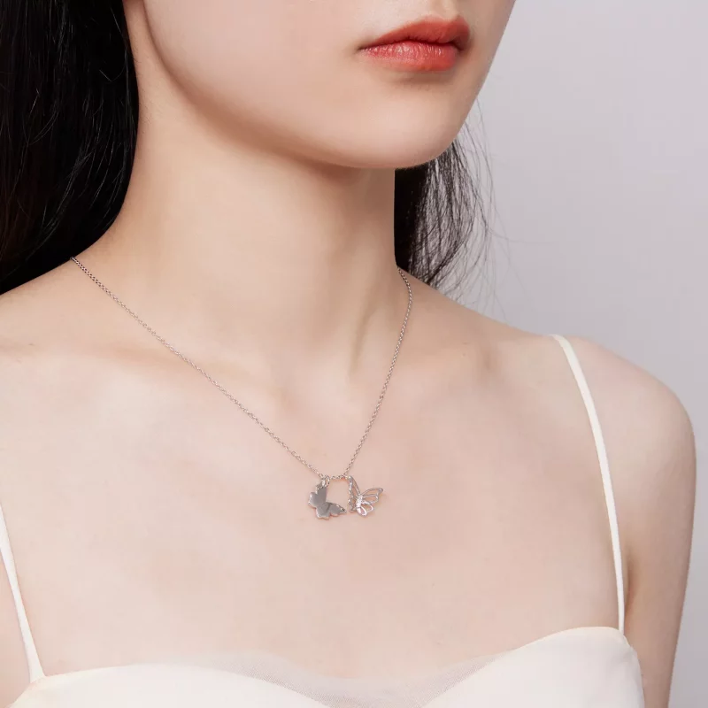 (afbeelding voor) Pandora Stijl Vlinder Halsketting - BSN321 - Bekijken 7