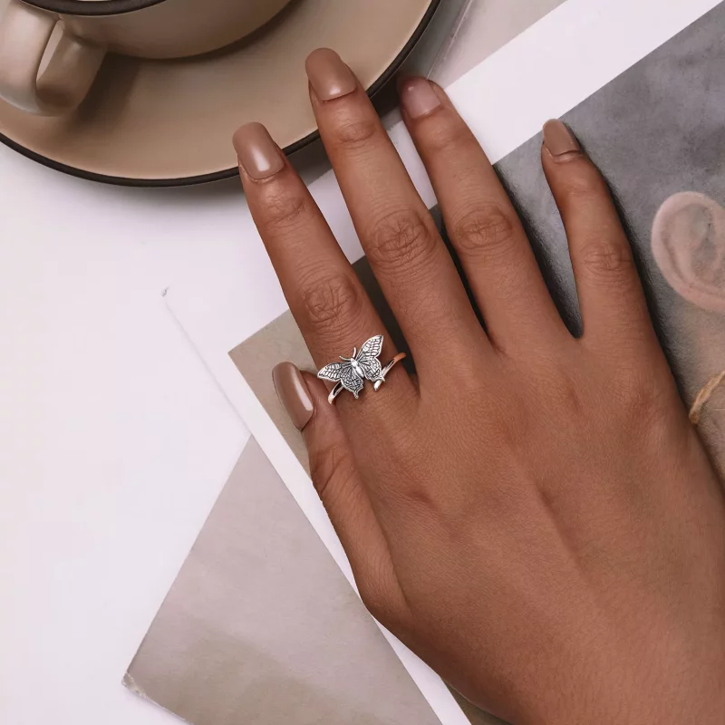 (afbeelding voor) Pandora Stijl Vlinder Open Ring - SCR966-E - Bekijken 4
