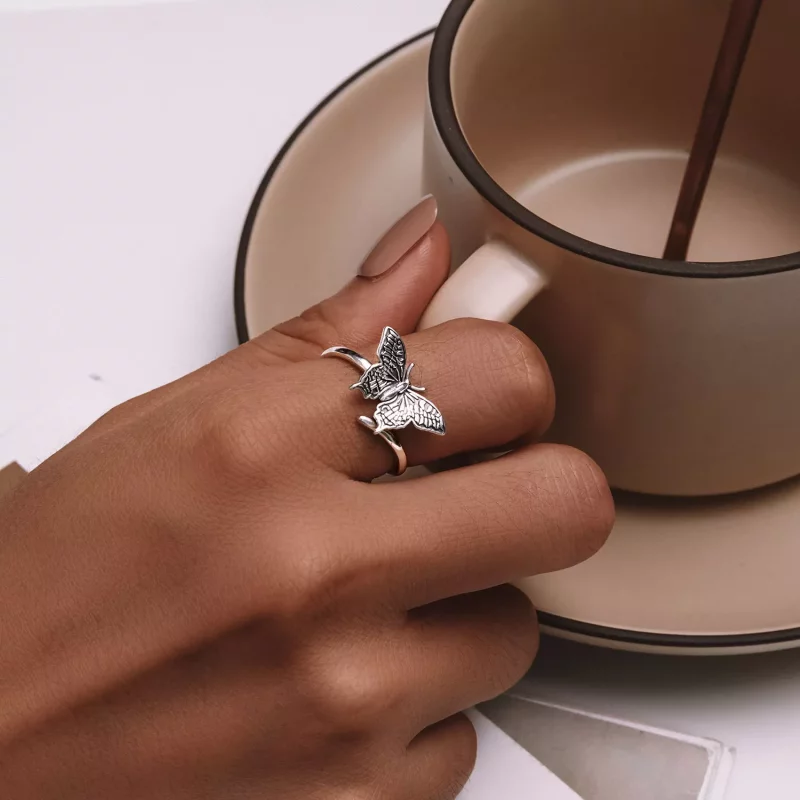 (afbeelding voor) Pandora Stijl Vlinder Open Ring - SCR966-E - Bekijken 5