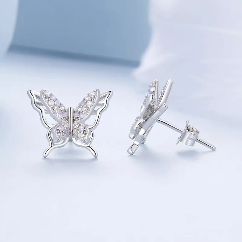 (afbeelding voor) Pandora-stijl Vlinder Studs Oorbellen - BSE910 - Bekijken 4