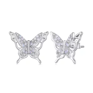 (afbeelding voor) Pandora-stijl Vlinder Studs Oorbellen - BSE910