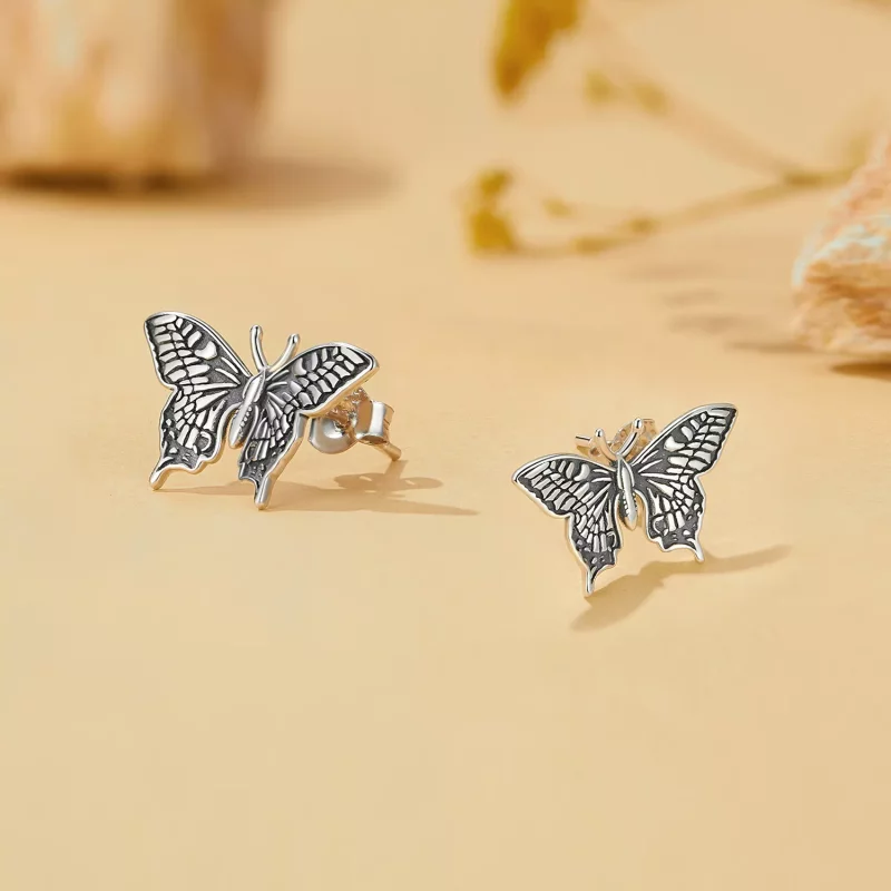 (afbeelding voor) Pandora-stijl Vlinder Studs Oorbellen - SCE1637 - Bekijken 3