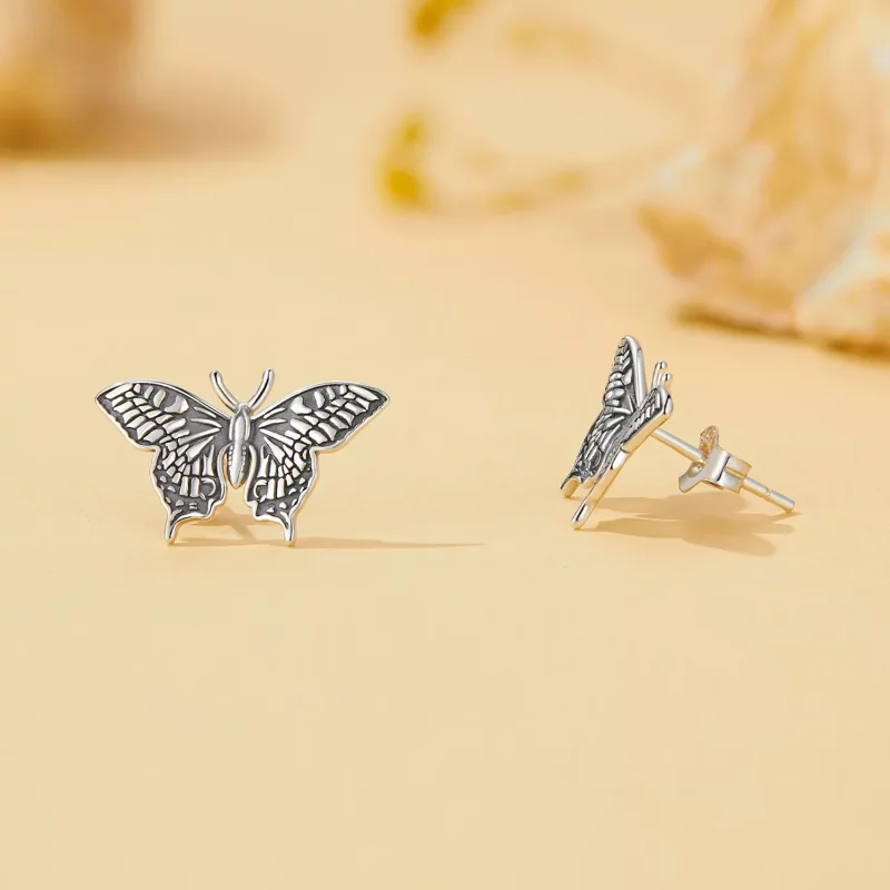 (afbeelding voor) Pandora-stijl Vlinder Studs Oorbellen - SCE1637 - Bekijken 4