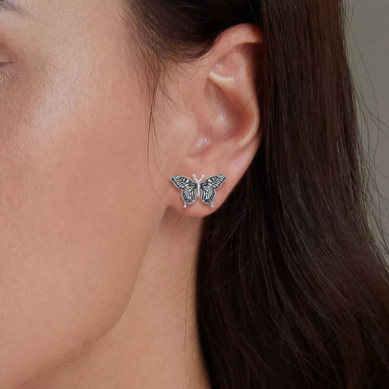 (afbeelding voor) Pandora-stijl Vlinder Studs Oorbellen - SCE1637 - Bekijken 5