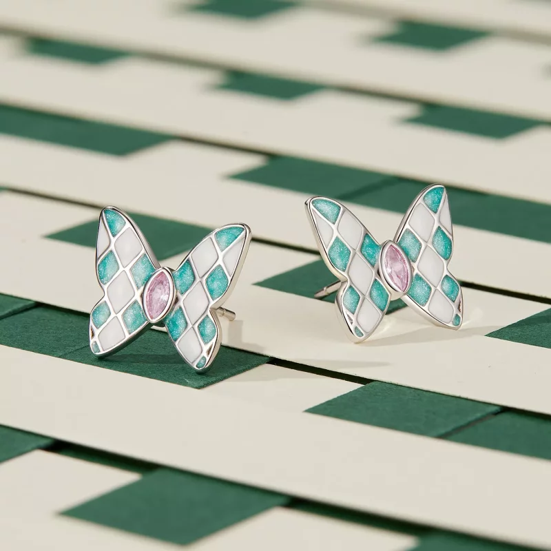(afbeelding voor) Pandora-stijl vlinderstud oorbellen - SCE1610 - Bekijken 2