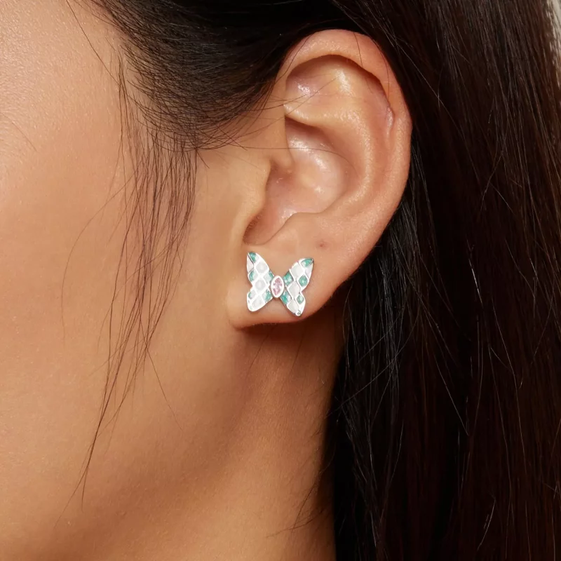 (afbeelding voor) Pandora-stijl vlinderstud oorbellen - SCE1610 - Bekijken 7