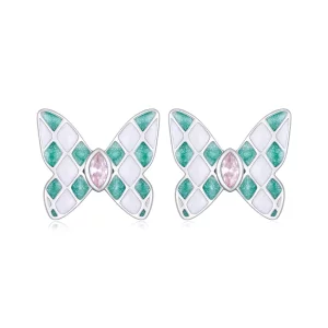 (afbeelding voor) Pandora-stijl vlinderstud oorbellen - SCE1610