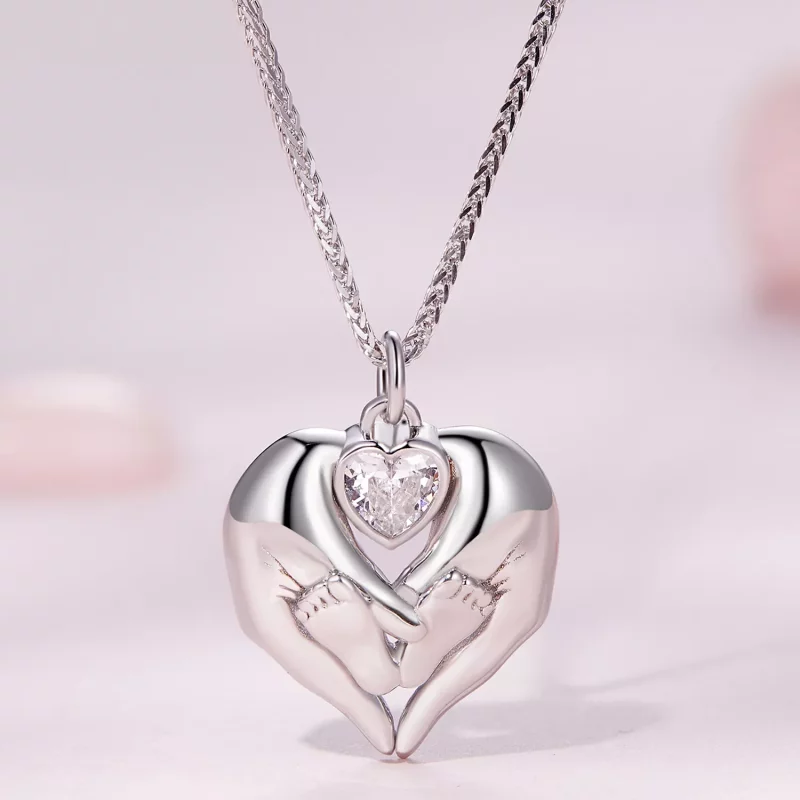 (afbeelding voor) Pandora Stijl Voetafdruk Ketting - SCN497 - Bekijken 3