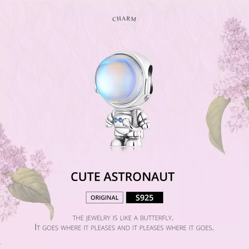 (afbeelding voor) Pandora-stijl warmtegevoelige astronaut bedel - BSC578 - Bekijken 2