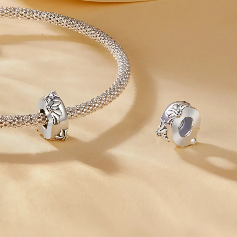 (afbeelding voor) Pandora-stijl Wilde Chrysant Clip - SCC2574 - Bekijken 4