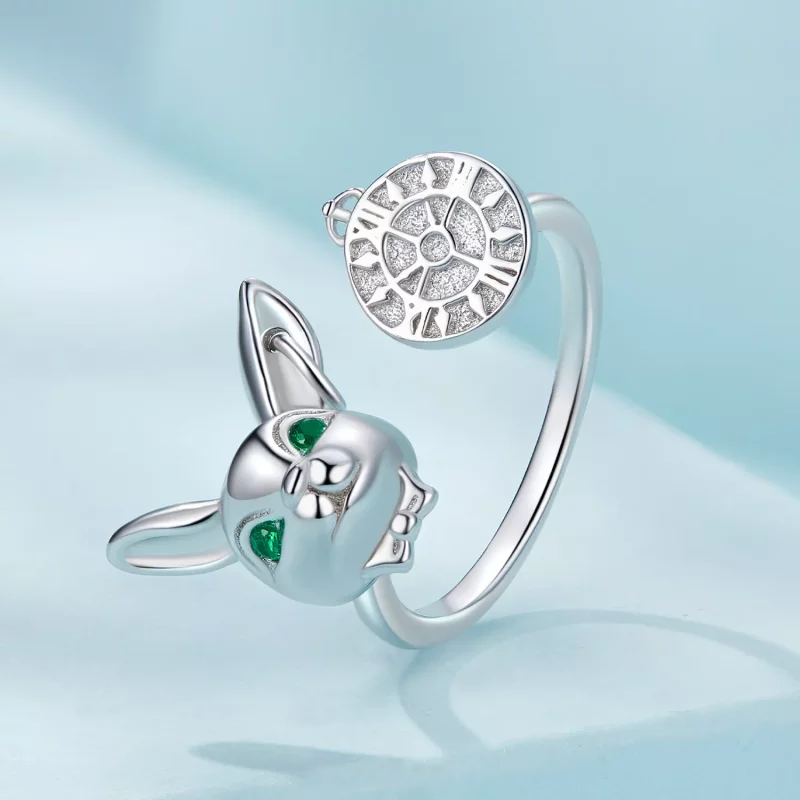 (afbeelding voor) Pandora Stijl Wit Konijn Klok Ring - SCR948-E - Bekijken 2