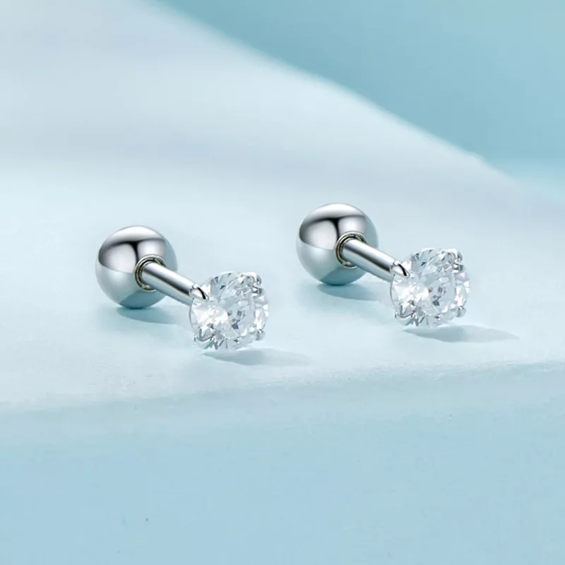 (afbeelding voor) Pandora-stijl Wit Zirkonium Stud Oorbellen - SCE1646-S - Bekijken 2