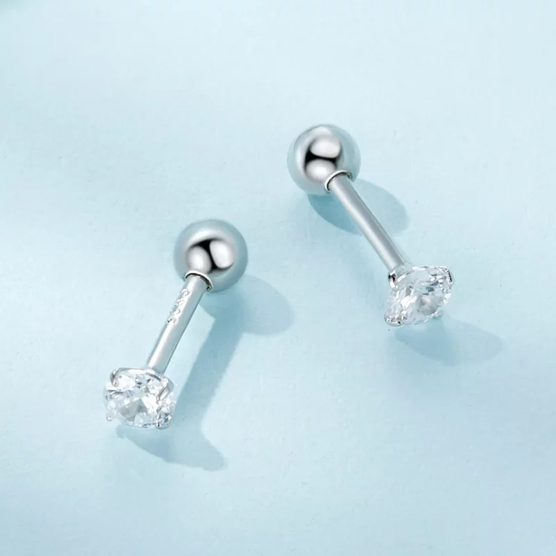 (afbeelding voor) Pandora-stijl Wit Zirkonium Stud Oorbellen - SCE1646-S - Bekijken 3