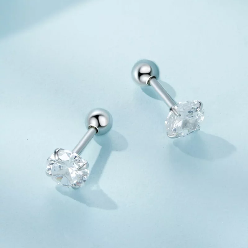 (afbeelding voor) Pandora-stijl Wit Zirkonium Studs Oorbellen - SCE1646-M - Bekijken 3